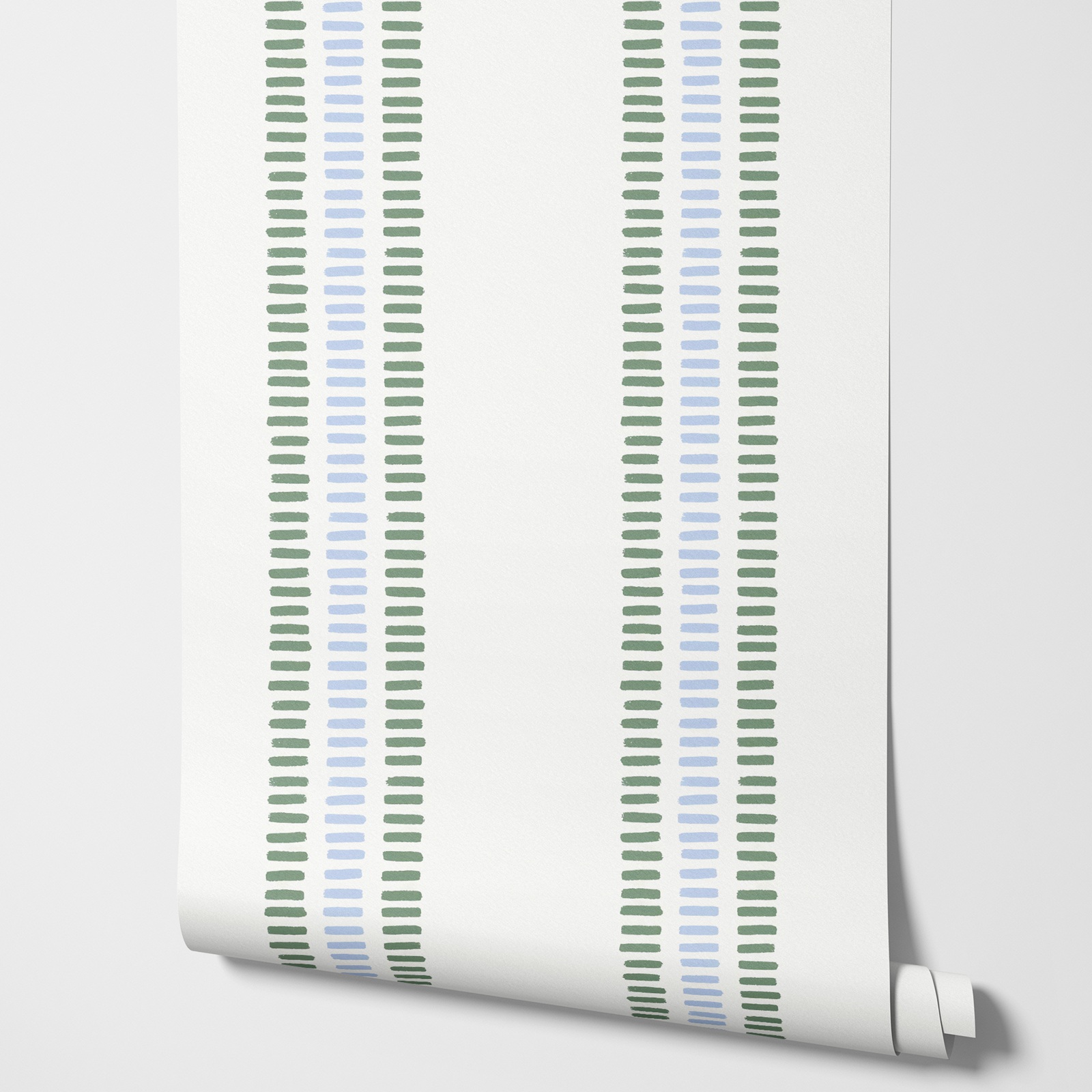 Zomerstrepen in zacht blauw en - Herbal Wallpaper recensie en prijs