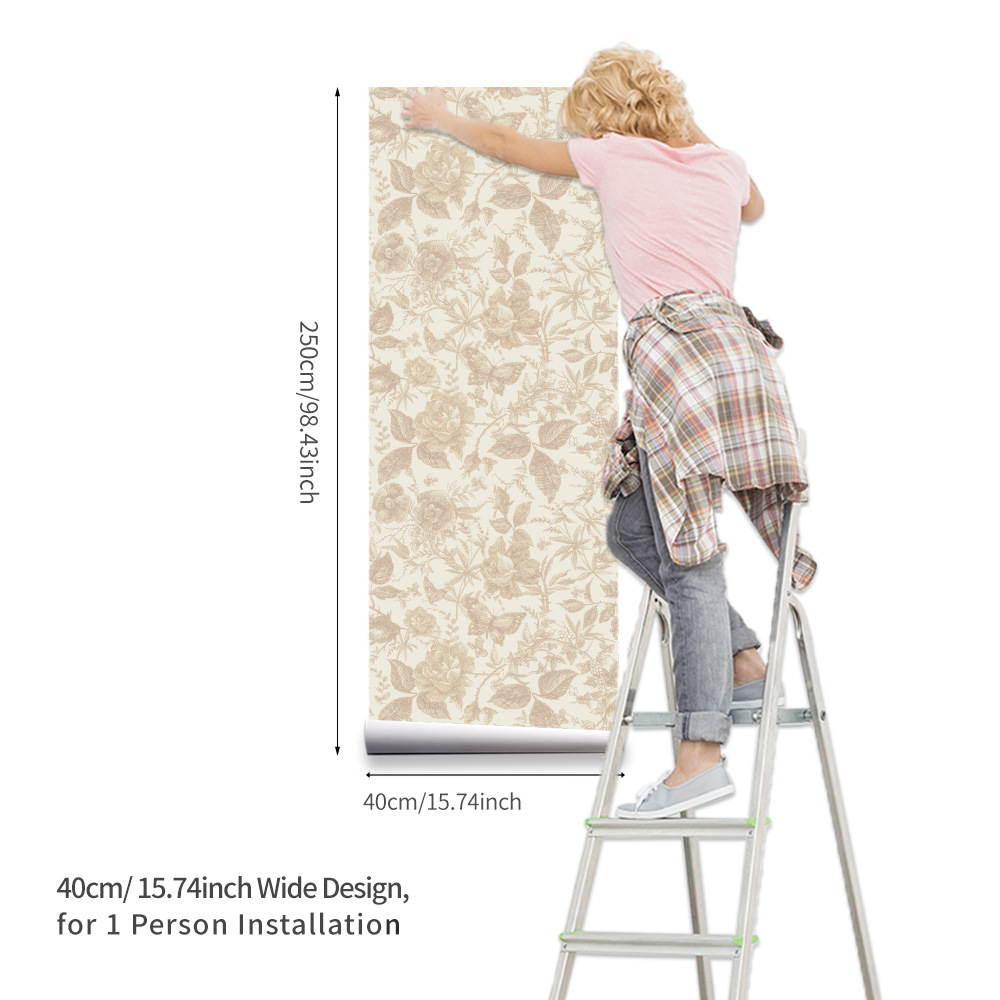 Vintage Rose Flower Wallpaper  - Herbal Wallpaper recensie en prijs