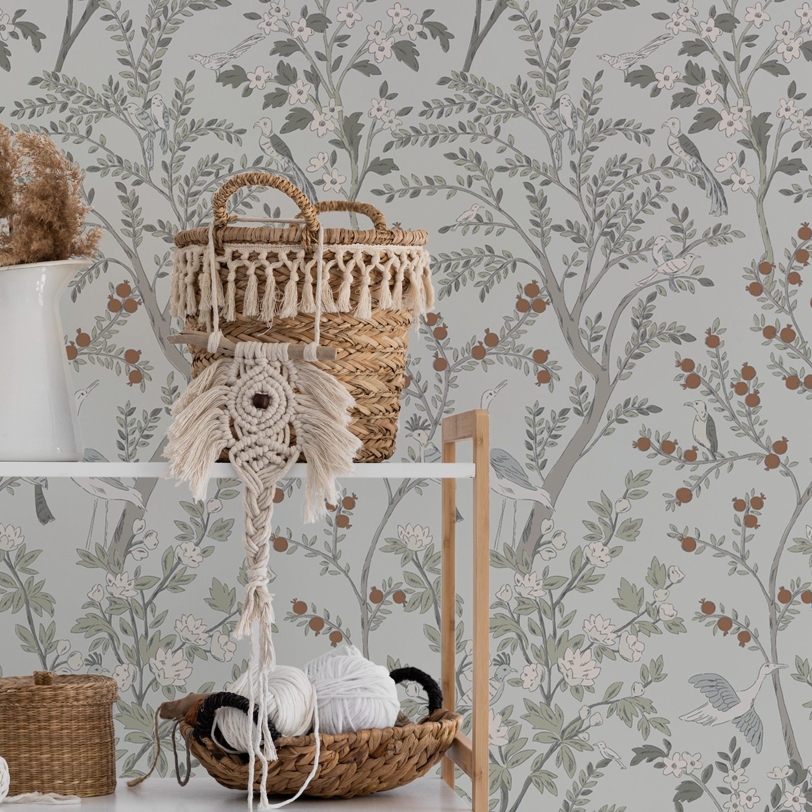 Vintage bloemenmuursticker beh - Herbal Wallpaper recensie en prijs