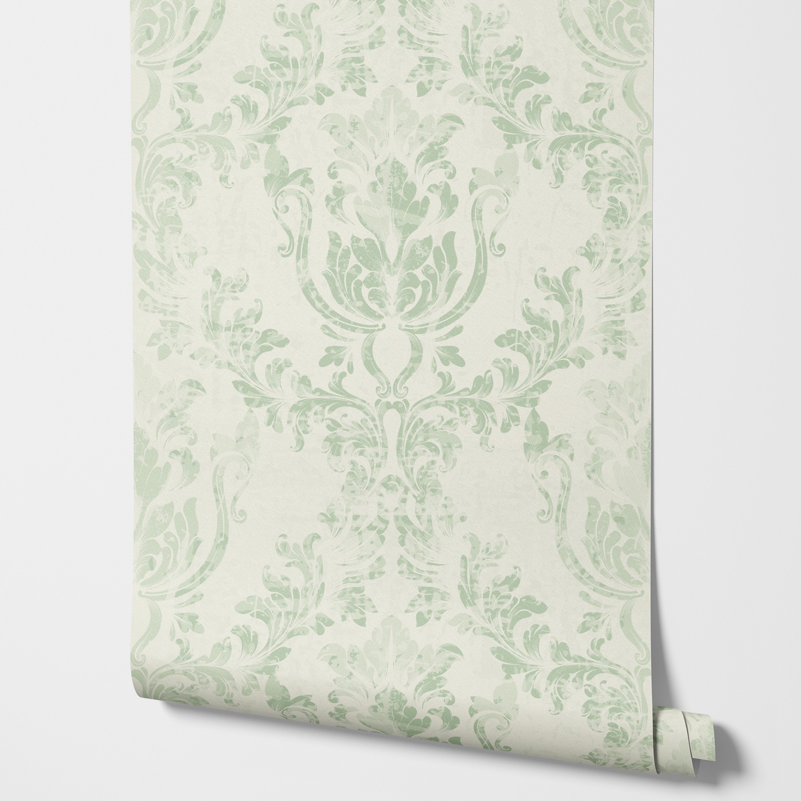 Vintage groene damast behangro - Herbal Wallpaper recensie en prijs